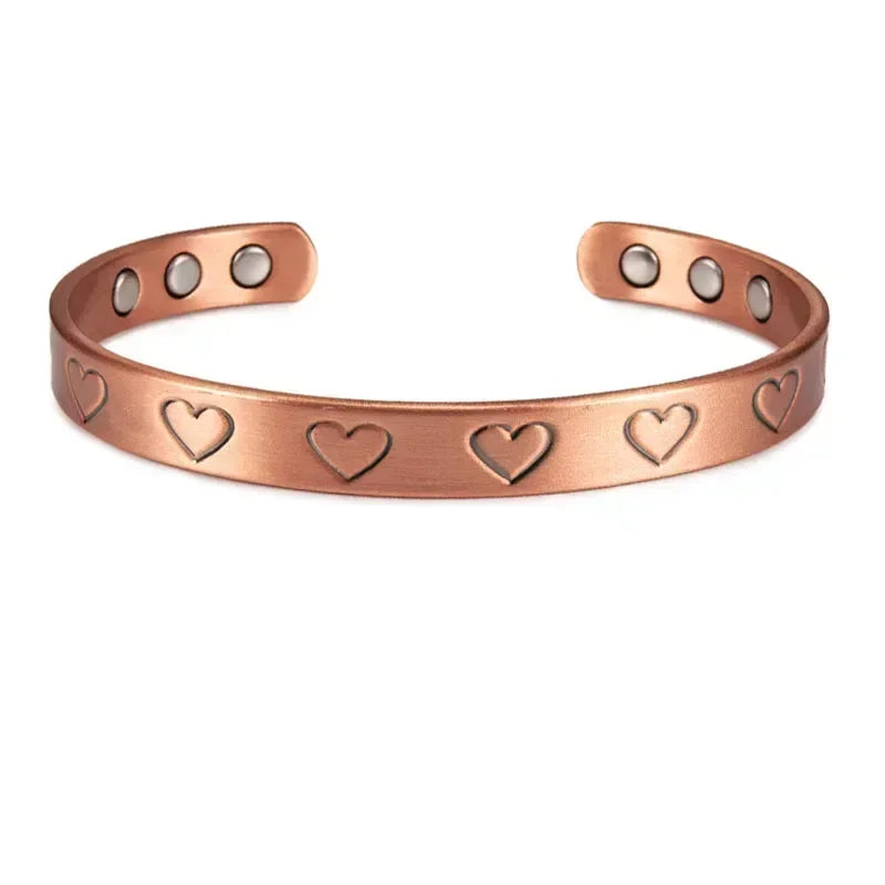 Ladies 5 - Copper Magnetic Open Cuff Bracelet