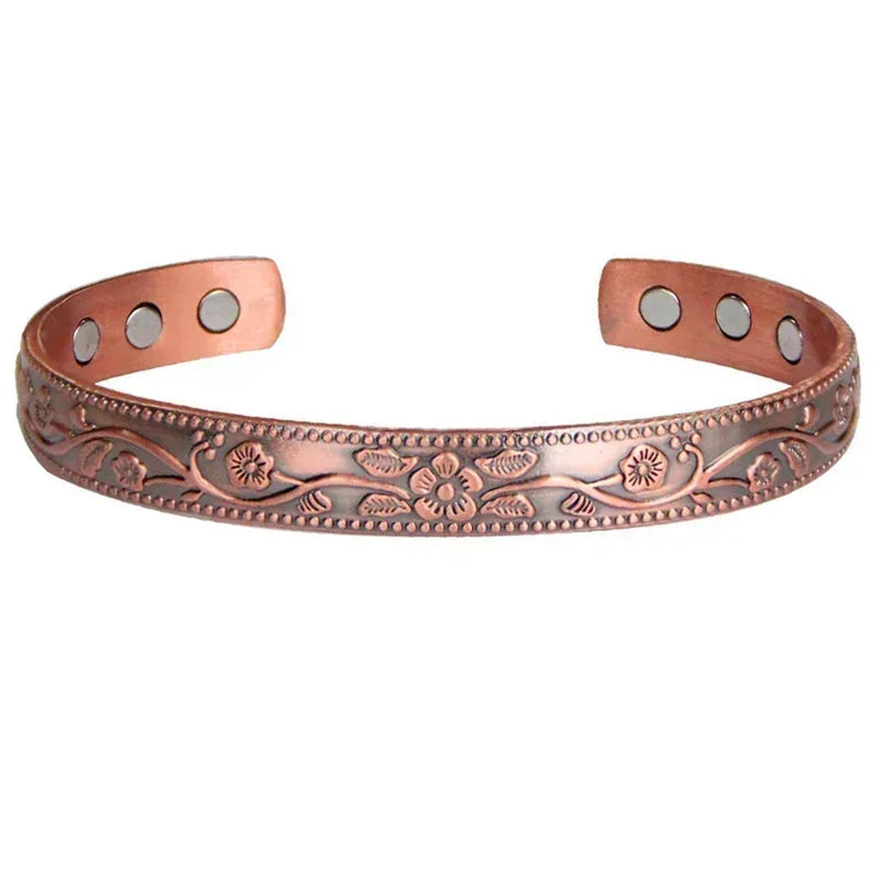 Ladies 6 - Copper Magnetic Open Cuff Bracelet