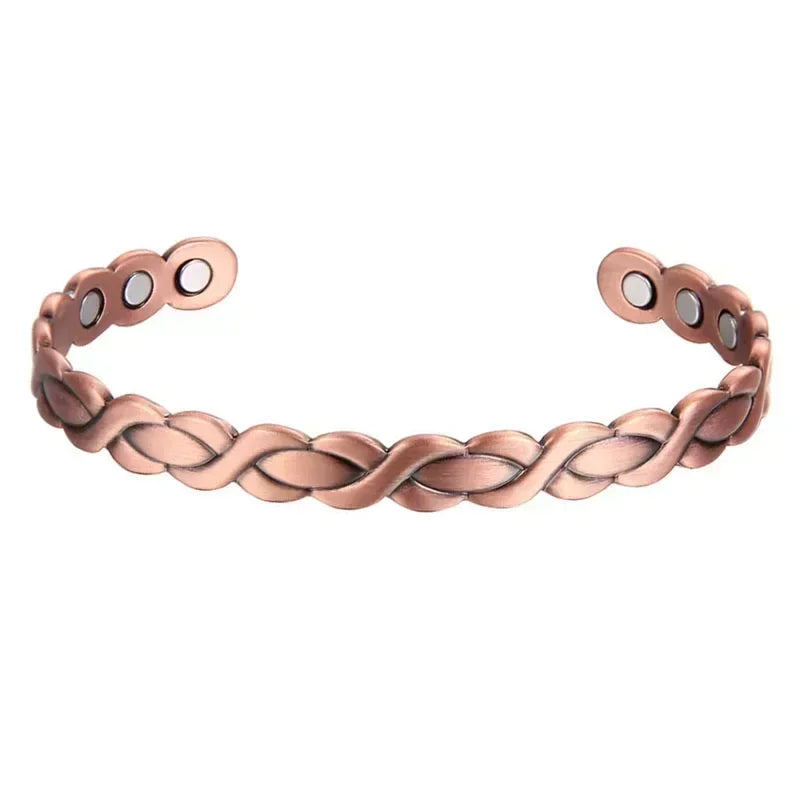 Ladies 3 - Copper Magnetic Open Cuff Bracelet