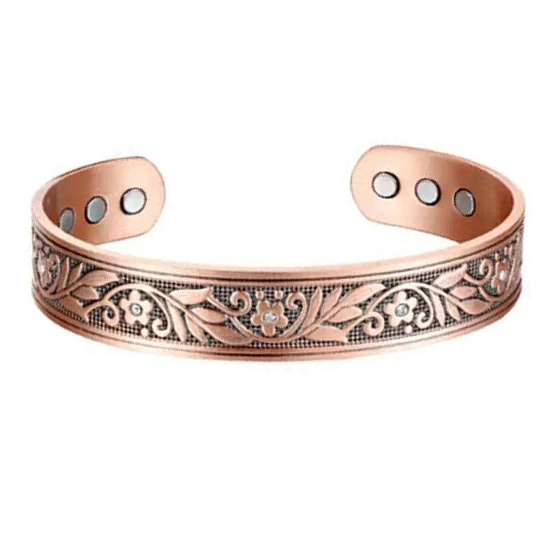 Ladies 4 - Copper Magnetic Open Cuff Bracelet
