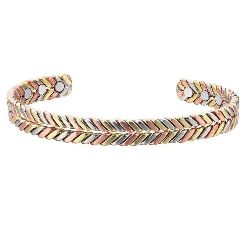 Ladies 2 - Copper Magnetic Open Cuff Bracelet