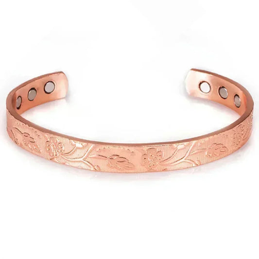 Ladies 1 - Copper Magnetic Open Cuff Bracelet 