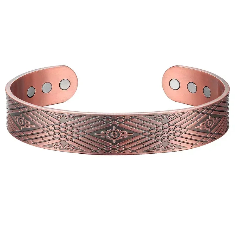 Gladiator - Copper Magnetic Open Cuff Bracelet