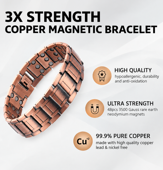 Cloncurry - 3X Strength Copper Magnetic Men's Bracelet