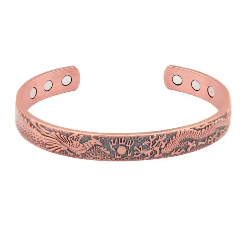 Serpent - Copper Magnetic Open Cuff Bracelet