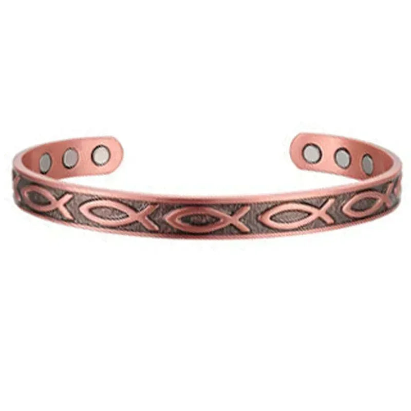 Riverina - Copper Magnetic Open Cuff Bracelet