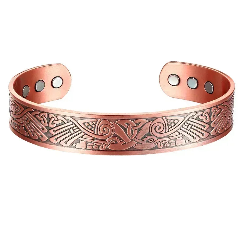 Warrior - Copper Magnetic Open Cuff Bracelet